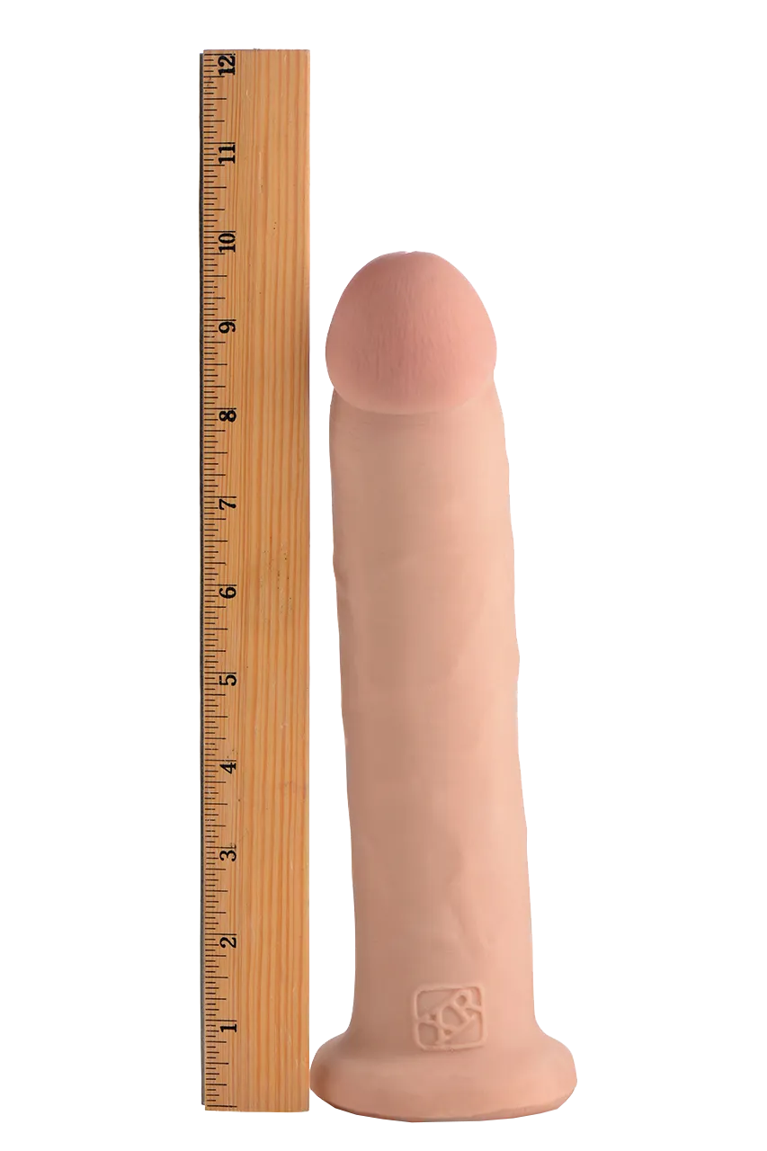 10 Inch Ultra Real Dual Layer Suction Cup dildo w/o Balls by USA Cocks - Light Skin Tone