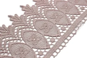 100mm 8 Mt. Powder Bridal Guipure Lace Trim | 3.93 Inches Wide Lace Trim | Geometric Bridal Lace | French Guipure | Lace Fabric TRM100