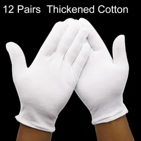 12 Pairs Pure Cotton Working Gloves，Thickened Cotton