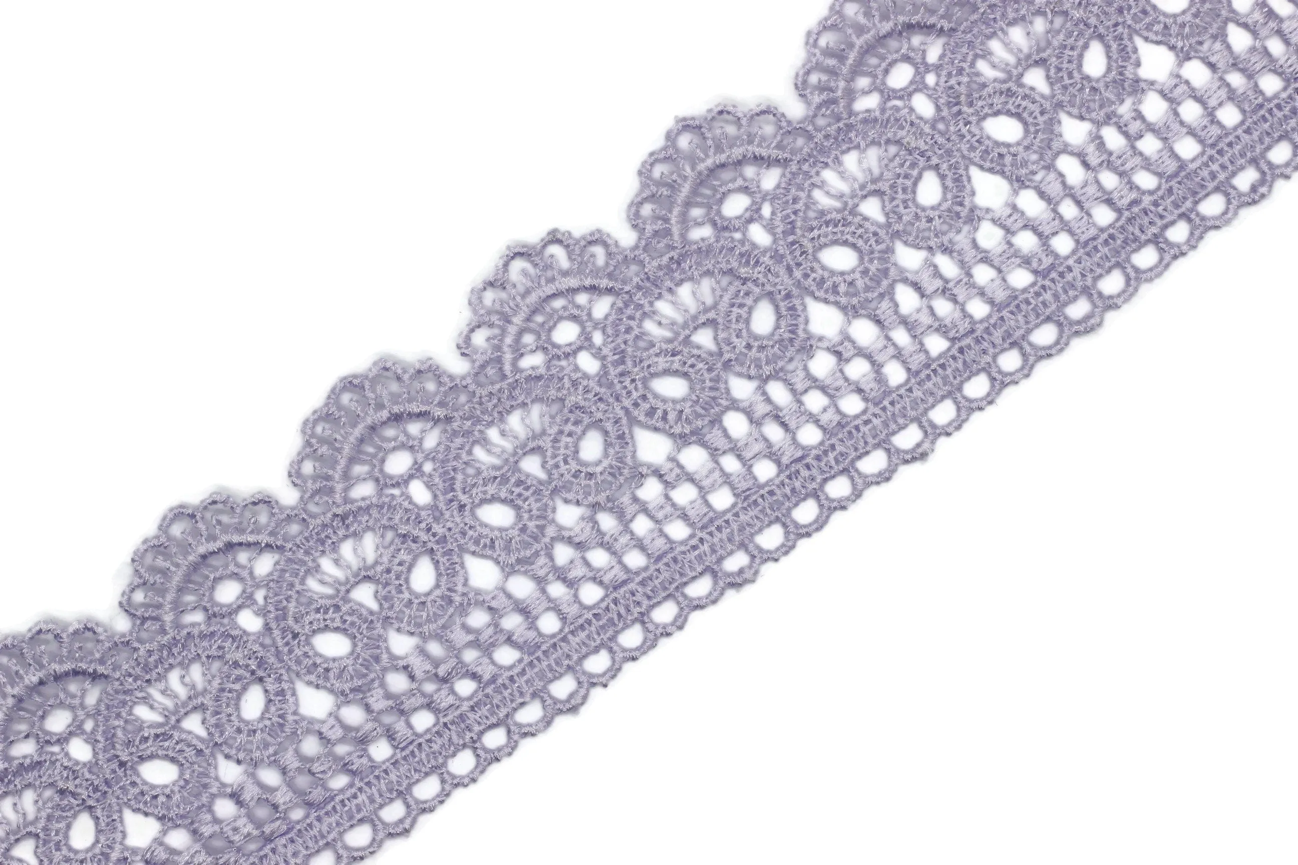 19.6 Yards Lilac Bridal Guipure Lace Trim | 2.1 Inches Wide Lace Trim | Geometric Bridal Lace | French Guipure | Guipure Lace Fabric TRM53