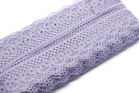 19.6 Yards Lilac Bridal Guipure Lace Trim | 2.1 Inches Wide Lace Trim | Geometric Bridal Lace | French Guipure | Guipure Lace Fabric TRM53