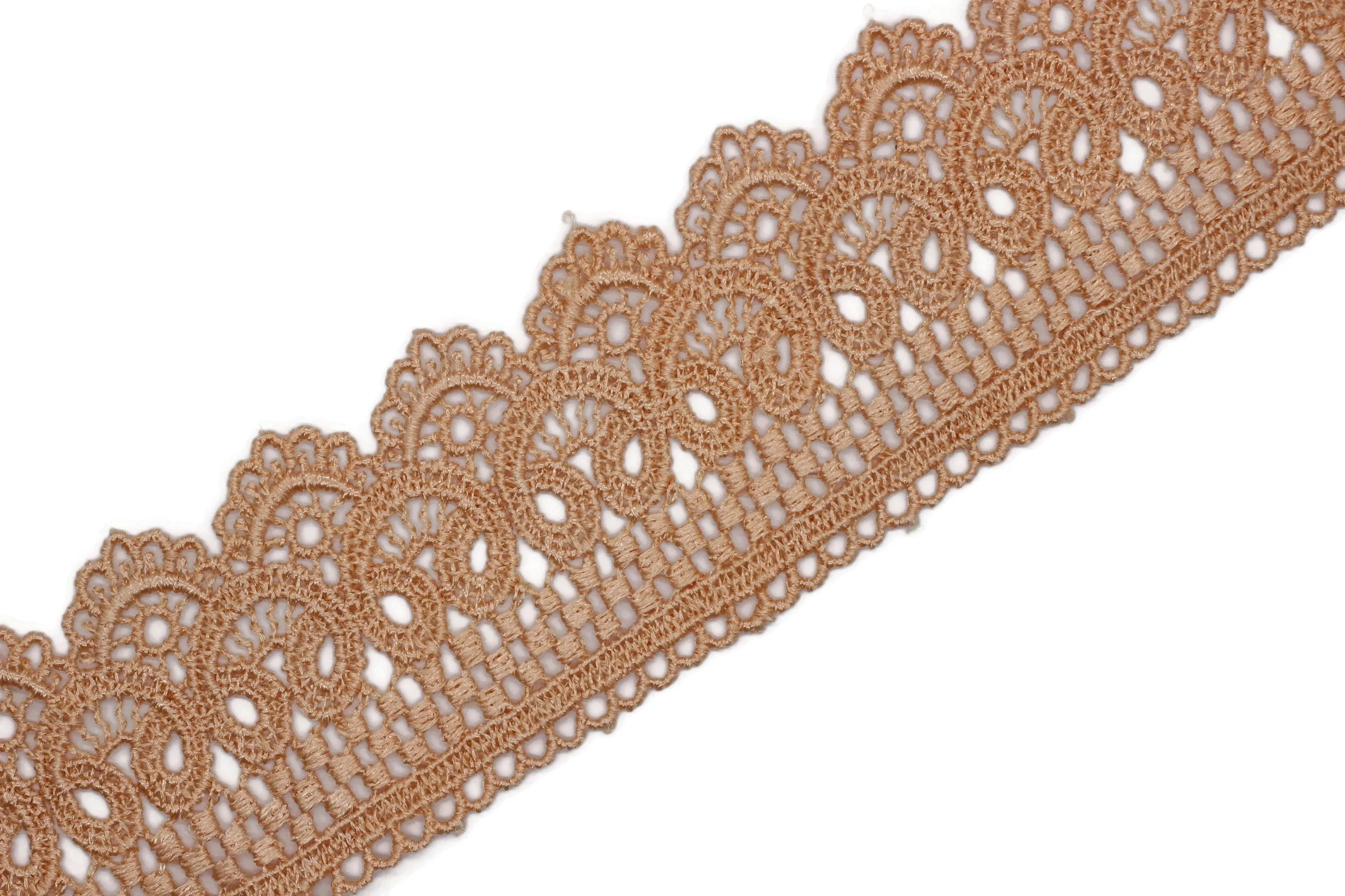 19.6 Yards Poudre Bridal Guipure Lace Trim | 2.1 Inches Wide Lace Trim | Geometric Bridal Lace | French Guipure | Guipure Lace Fabric TRM53