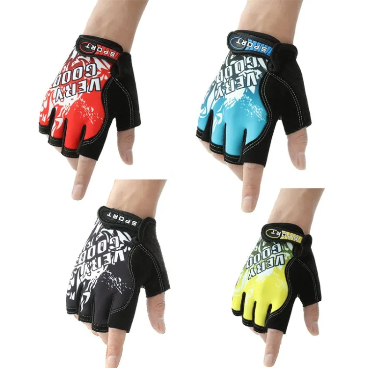 1pair Outdoor Sports Light and Breathable Summer Non-slip Fitness Half-finger Gloves(Yellow)