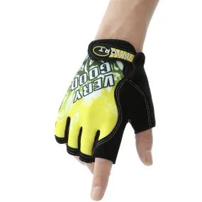 1pair Outdoor Sports Light and Breathable Summer Non-slip Fitness Half-finger Gloves(Yellow)