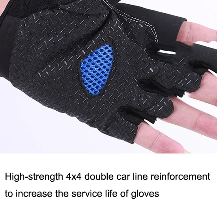 1pair Outdoor Sports Light and Breathable Summer Non-slip Fitness Half-finger Gloves(Yellow)