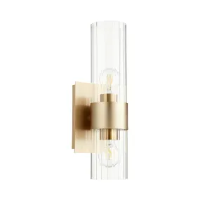 2 Light Soft Contemporary Aged Brass Wall Sconce