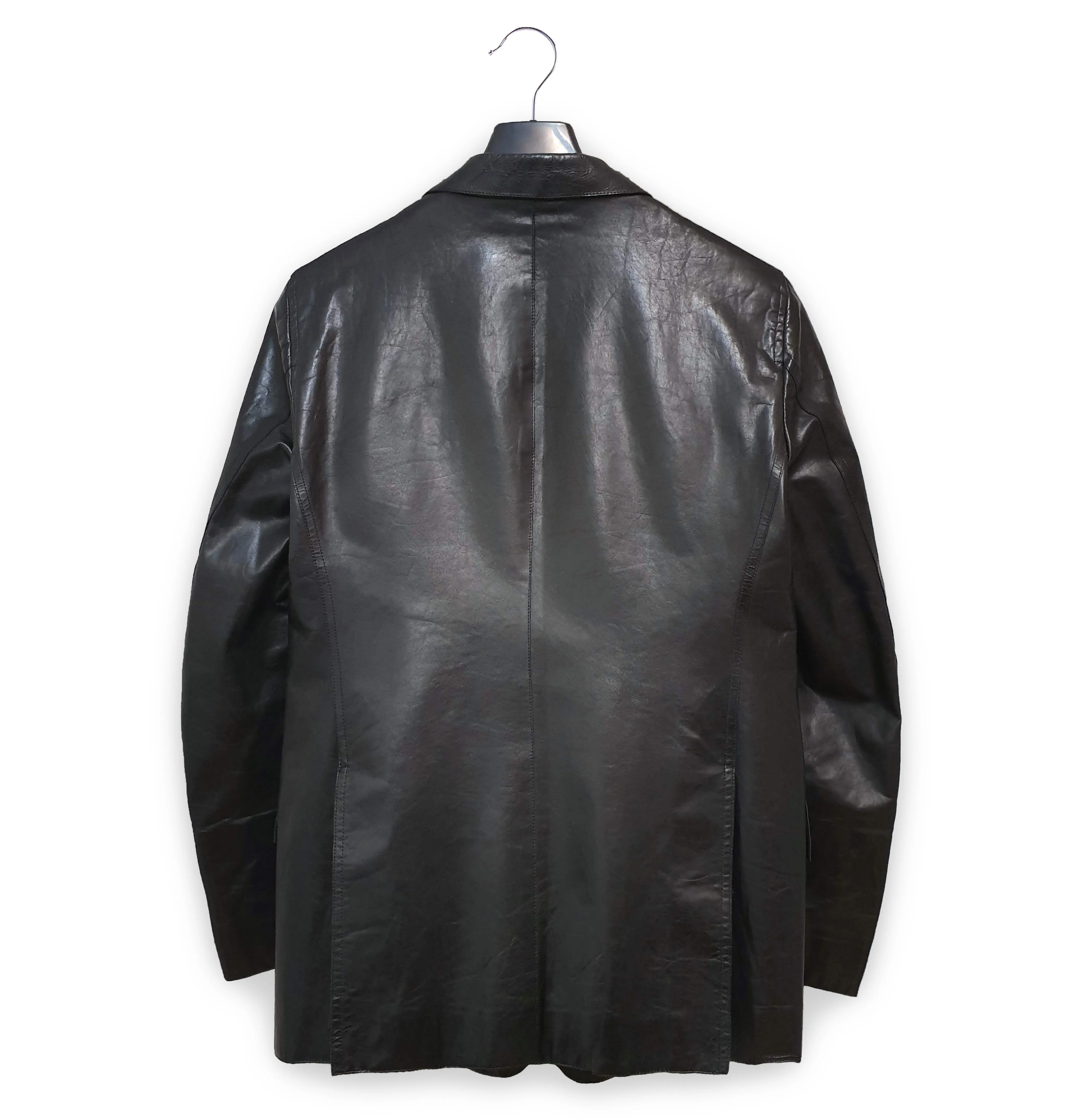 2000 Slanted Pocket Jacket in Structured Polished Calf Leather