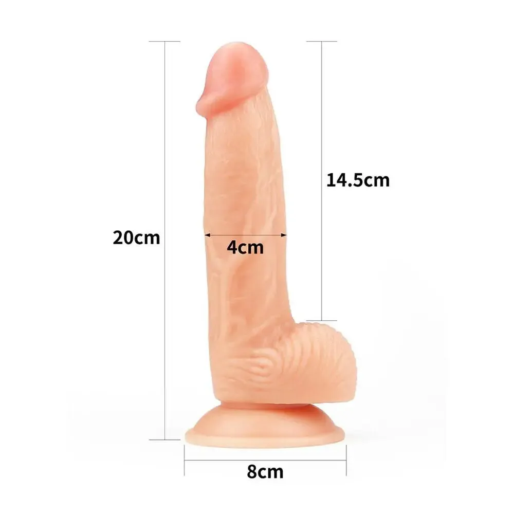 8-inch Ultra Soft Flesh Pink Realistic Dildo with Suction Cup