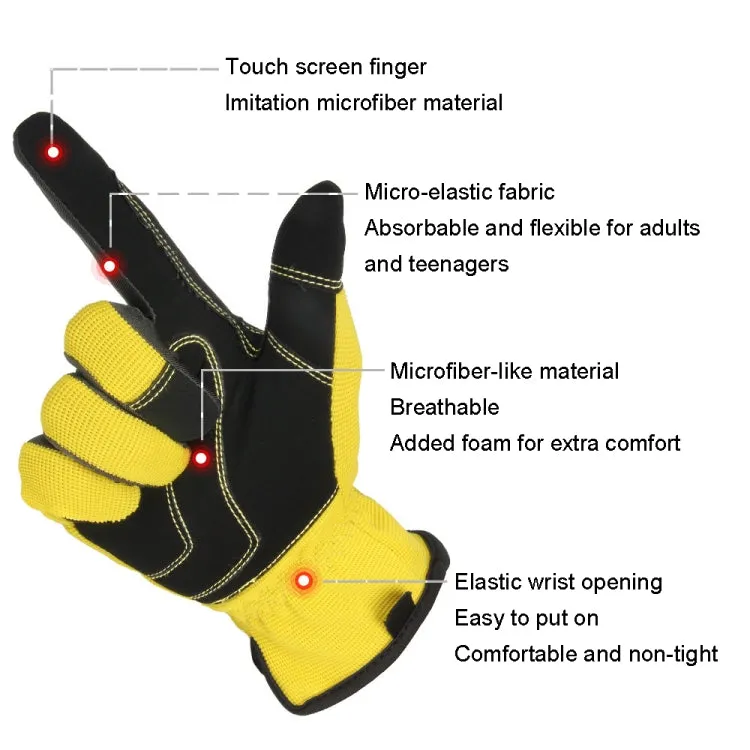 A9015 Gardening Work Touch Screen Stretch Breathable Labor Machinery Protection Gloves(L Gray)