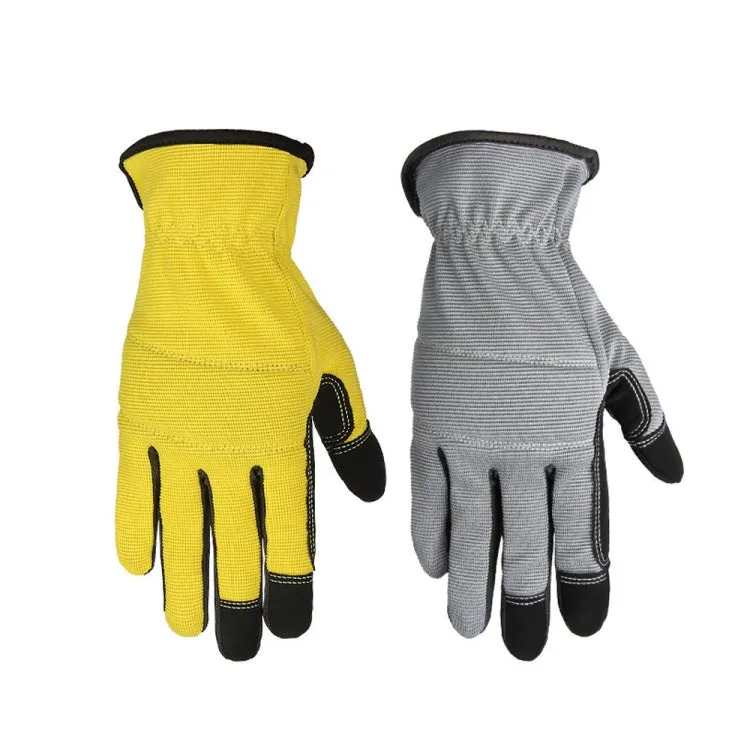 A9015 Gardening Work Touch Screen Stretch Breathable Labor Machinery Protection Gloves(L Gray)