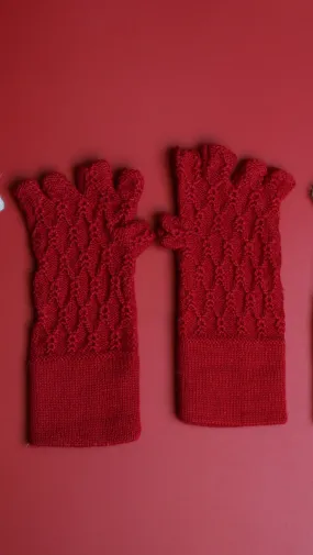 Alpaca Gloves Web Red