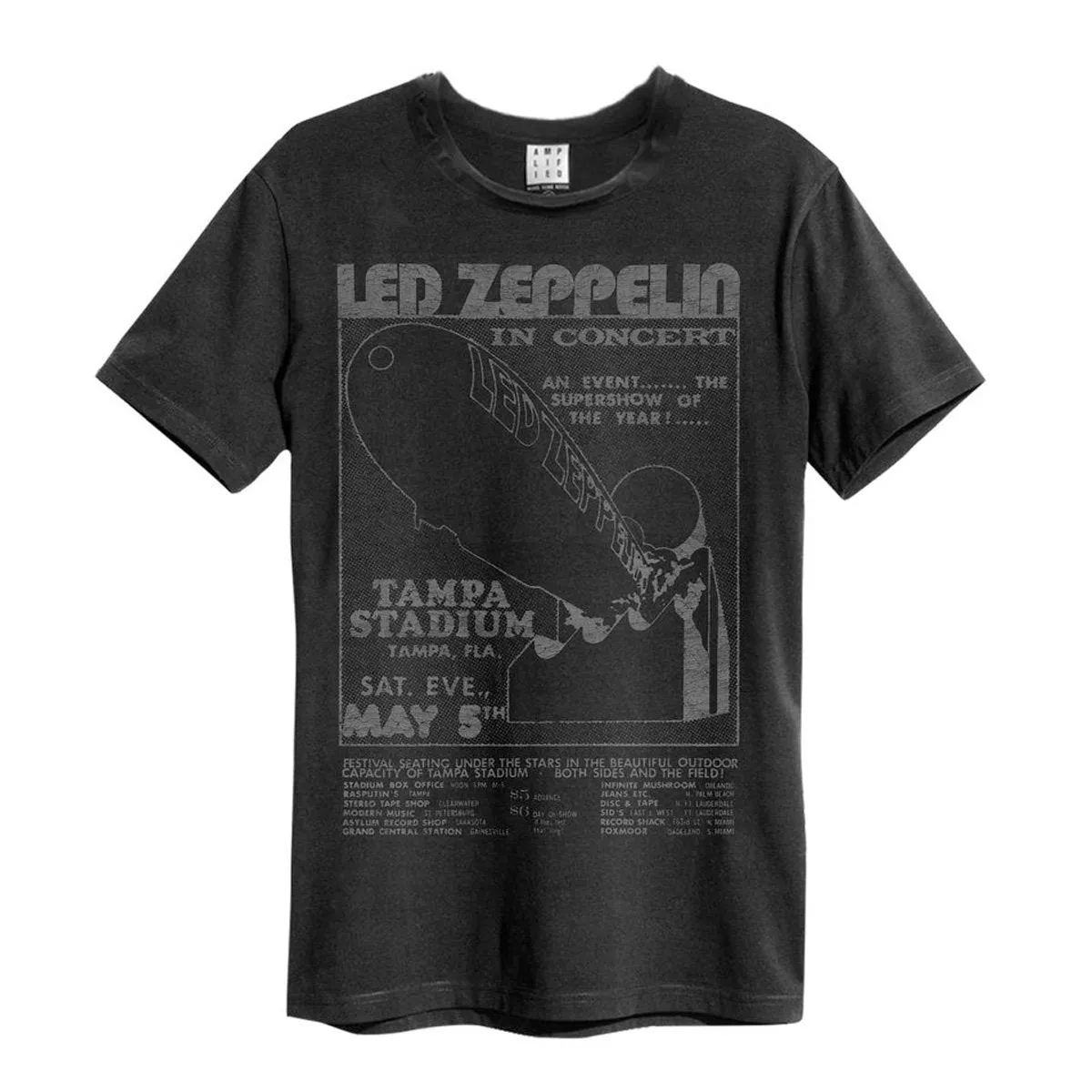 Amplified Mens Tampa Stadium Led Zeppelin T-Shirt