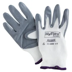 Ansell HyFlex Foam Gloves, 6, Gray/White, 11-800-6