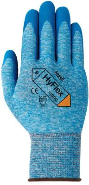 Ansell Hyflex Oil Repellent Gloves, 9, Blue, 104459