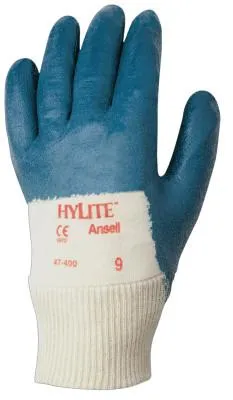 Ansell HyLite Palm Coated Gloves, 7, Blue, 103451