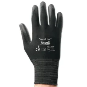 Ansell Sensilite Gloves, 8, Black, 48-101-8