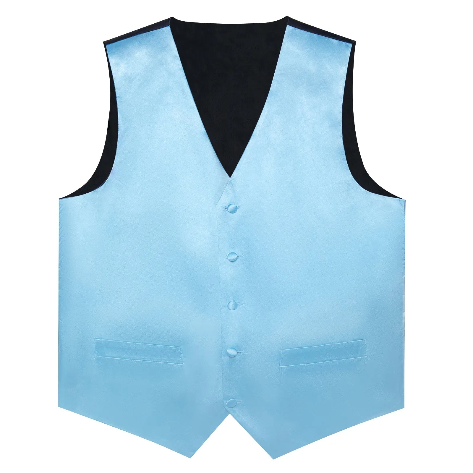 Arctic Blue Solid Vest for Men Men's Vest Tie Set