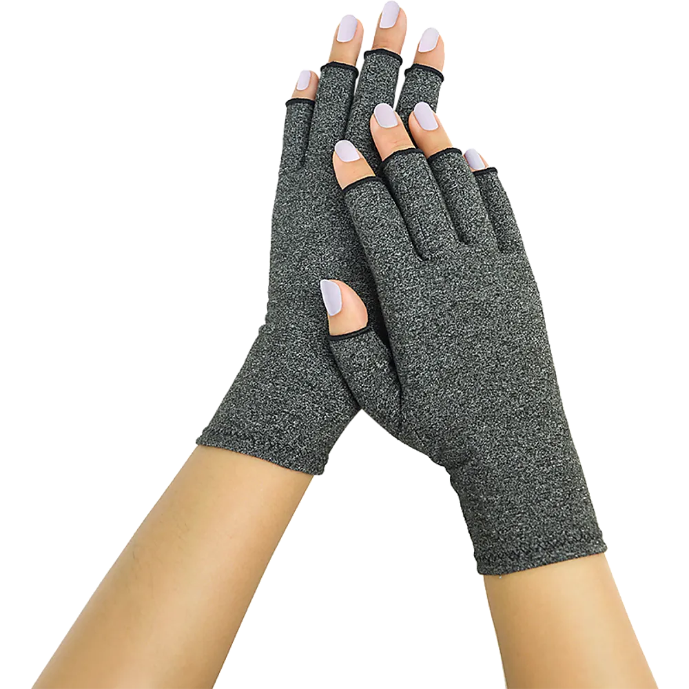 Arthritis Gloves Compression Large Grey, Cotton & Lycra