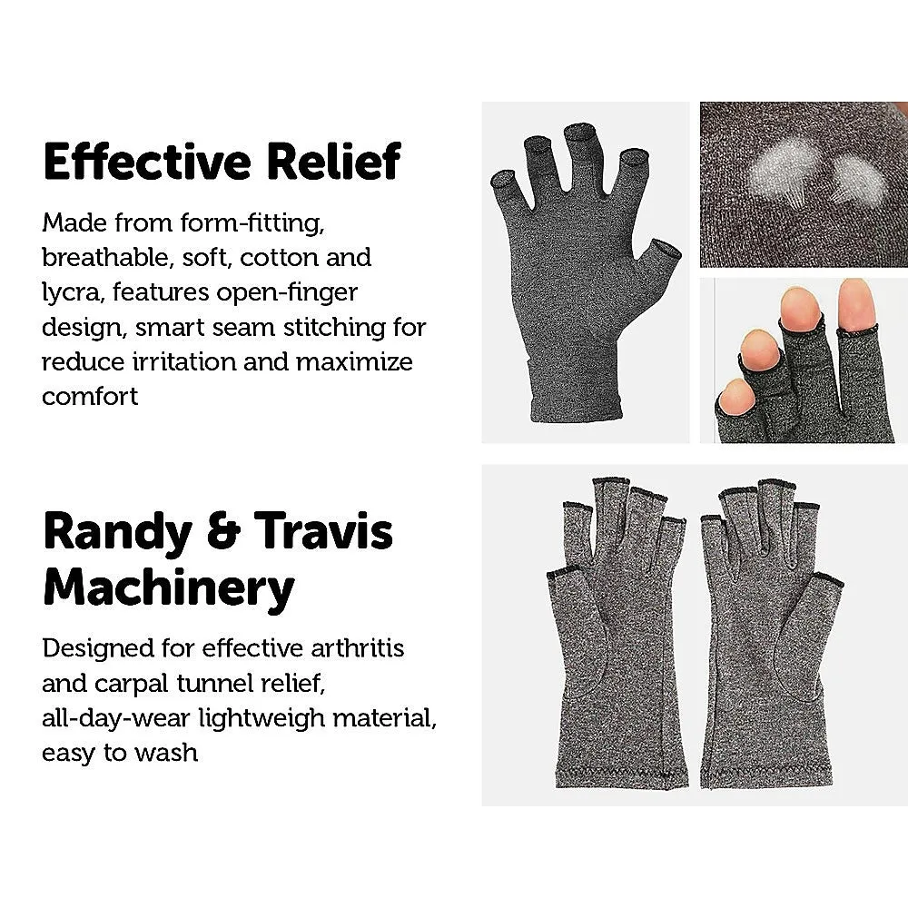 Arthritis Gloves Compression Large Grey, Cotton & Lycra