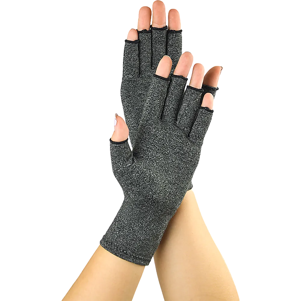 Arthritis Gloves Compression Large Grey, Cotton & Lycra