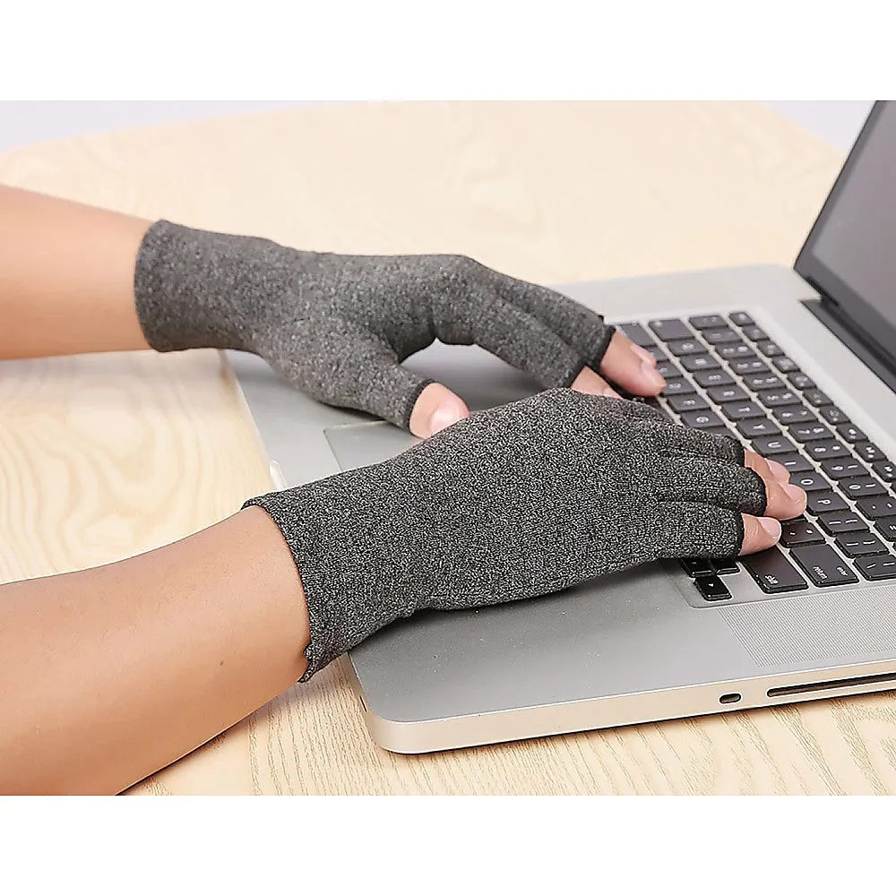 Arthritis Gloves Compression Large Grey, Cotton & Lycra