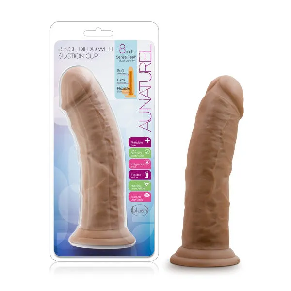 Au Naturel 8in Dildo With Suction Cup Mocha