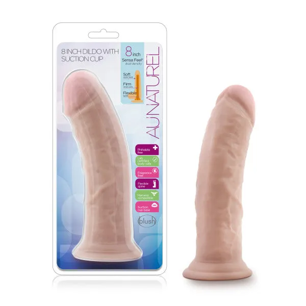 Au Naturel 8in Dildo With Suction Cup Vanilla