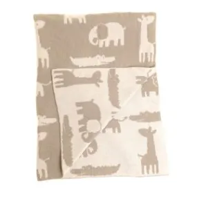 Baby Blanket Grey and White Animals