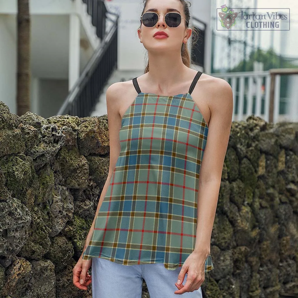 Balfour Blue Tartan Loose Halter Neck Camisole