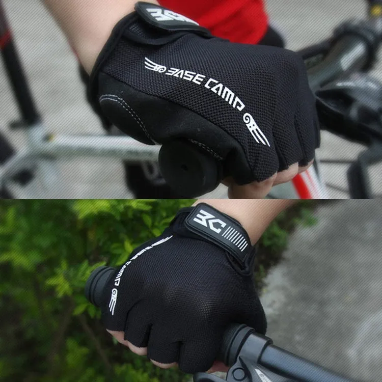 BaseCamp BC-204 Bicycle Half Finger Gloves Lycra Fabric Cycling Gloves, Size: S(Grey)