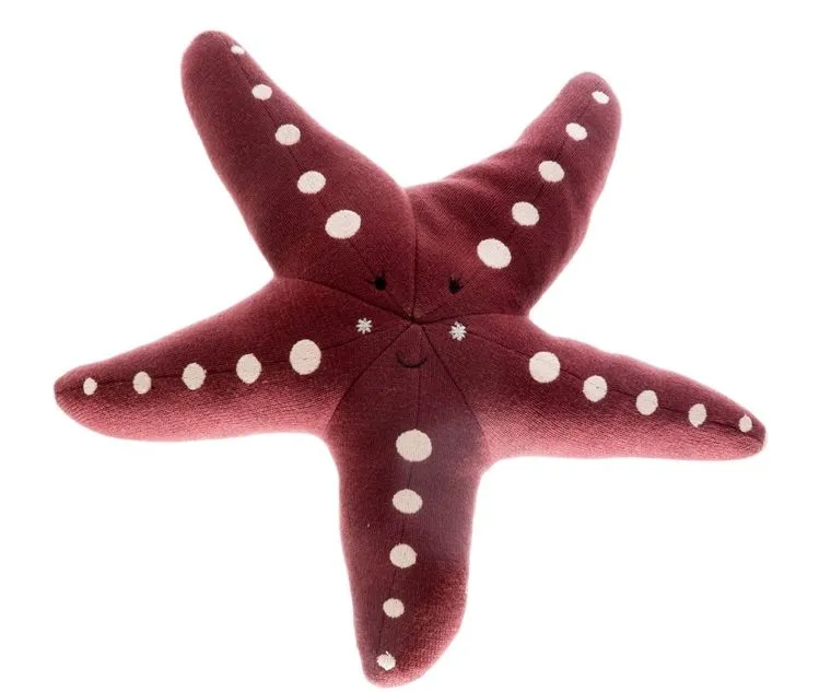 Best Years Knitted Organic Cotton Dark Pink Starfish Scandi Toy