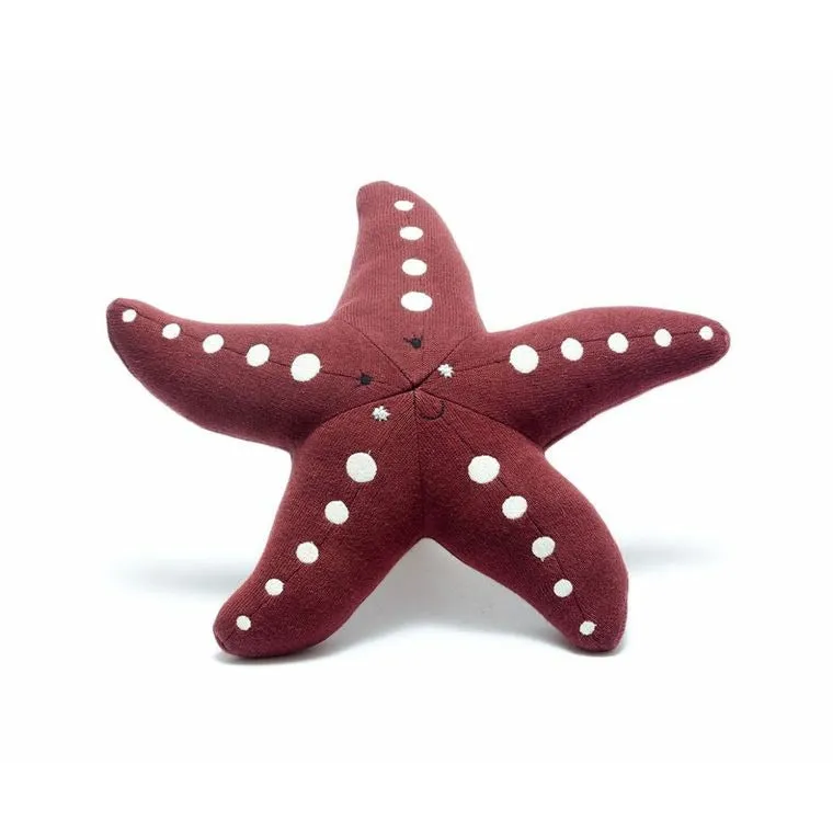 Best Years Knitted Organic Cotton Dark Pink Starfish Scandi Toy