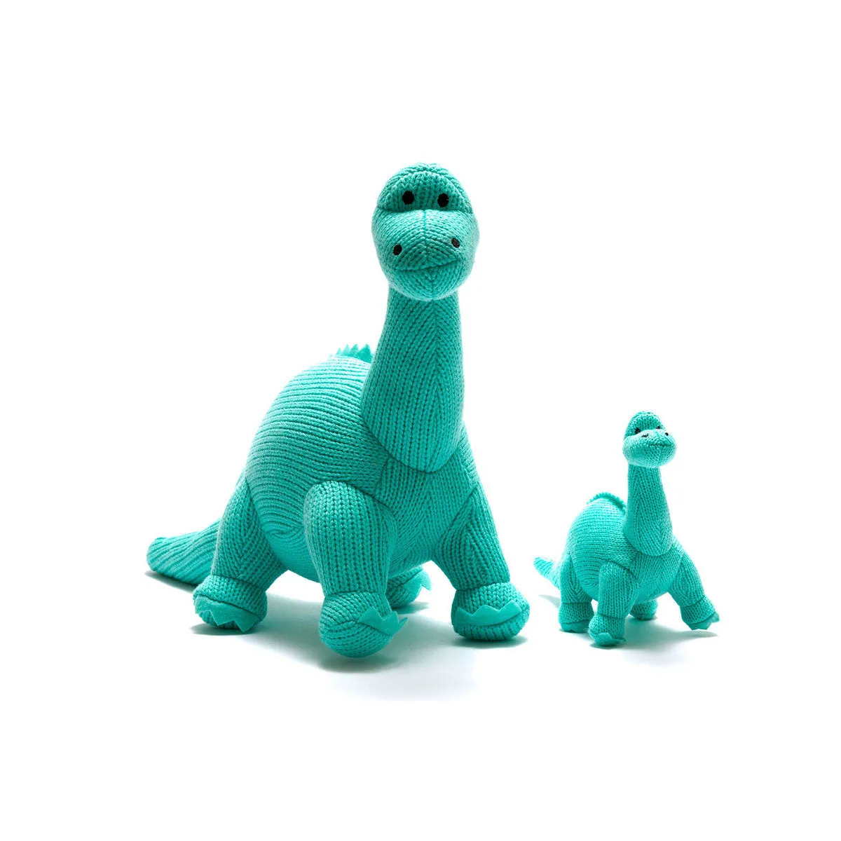 Best Years Ltd Knitted Diplodocus Dinosaur Toy - Ice Blue