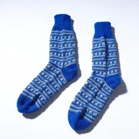 Blue - Kumaun Hand-knitted Woolen Socks (Adult)