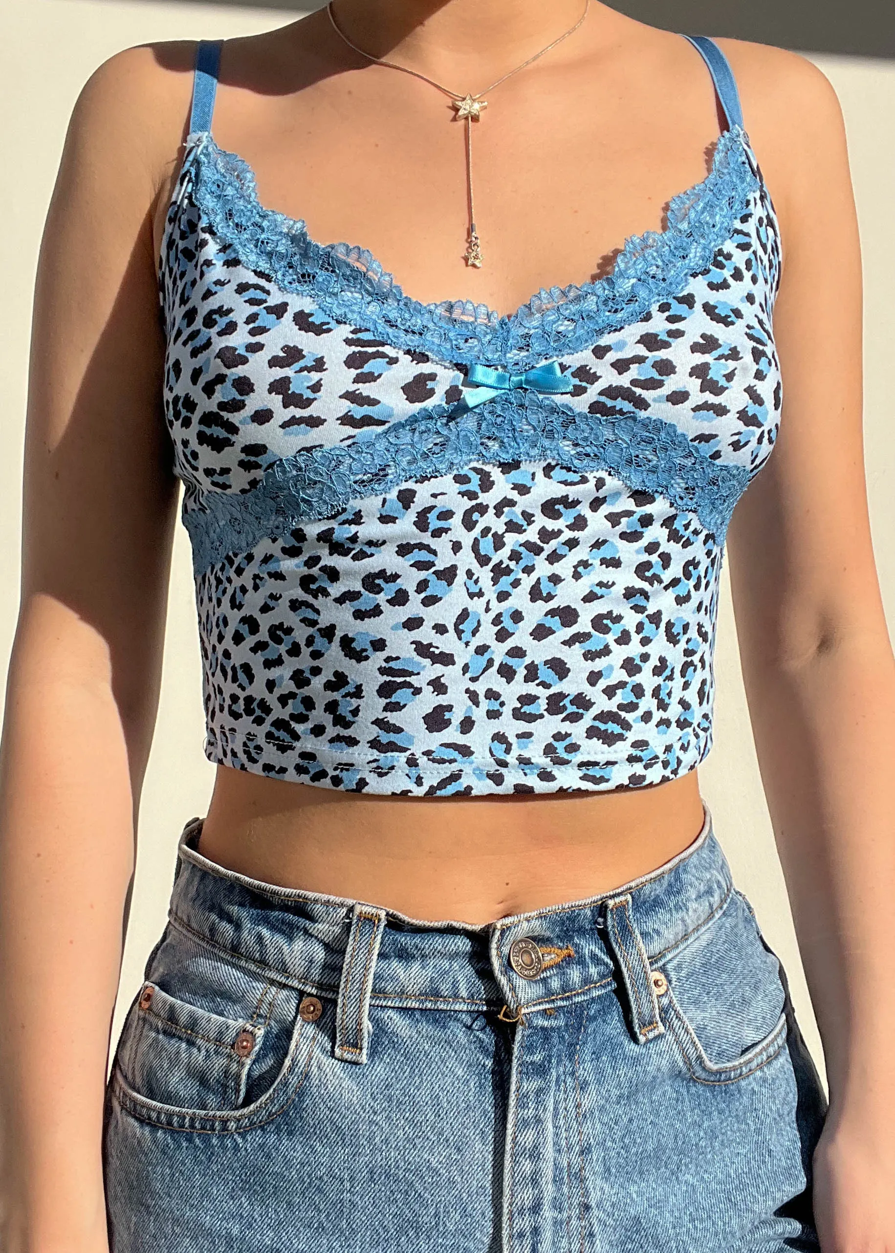 Blue Leopard Lace Camisole (S)