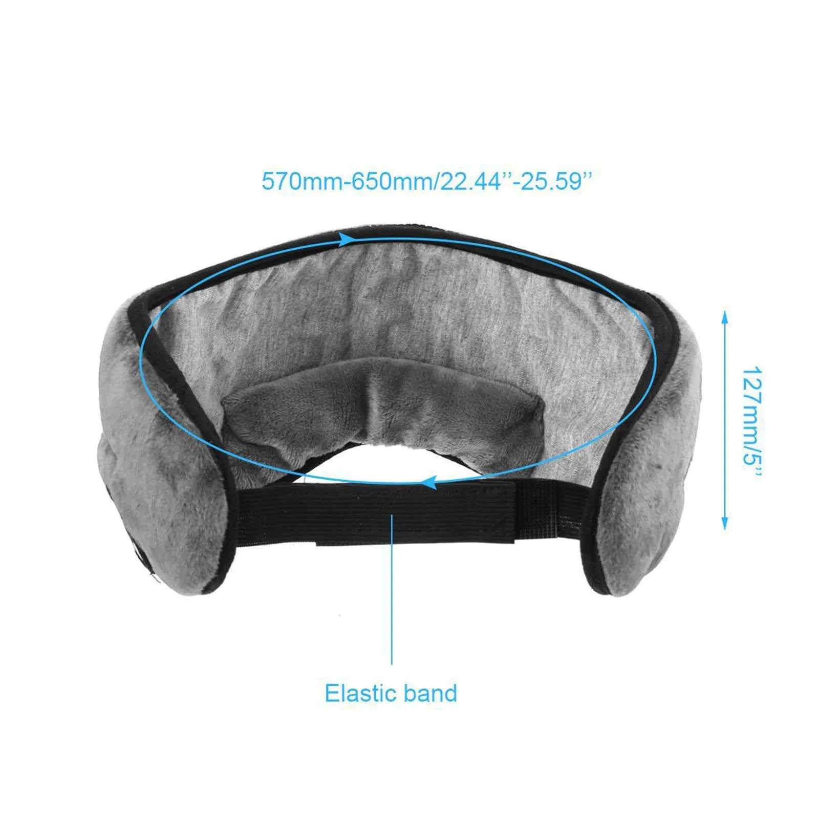 Bluetooth 5.0 Eye Mask Headphones with Mic, Grey - Mobax