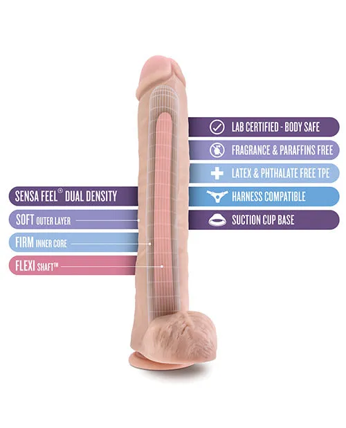 Blush Au Naturel Daddy 14 Inch Sensa Feel Dual Density Dildo W/suction Cup