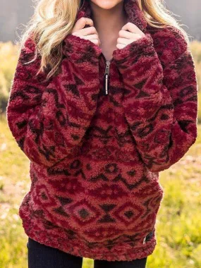 Boho Aztec Fluffy Pullover