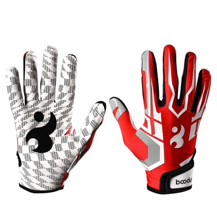 BOODUN C281071G Baseball Rugby Gloves Fitness Sports Anti-Slip Outdoor Hiking Gloves(Red S)