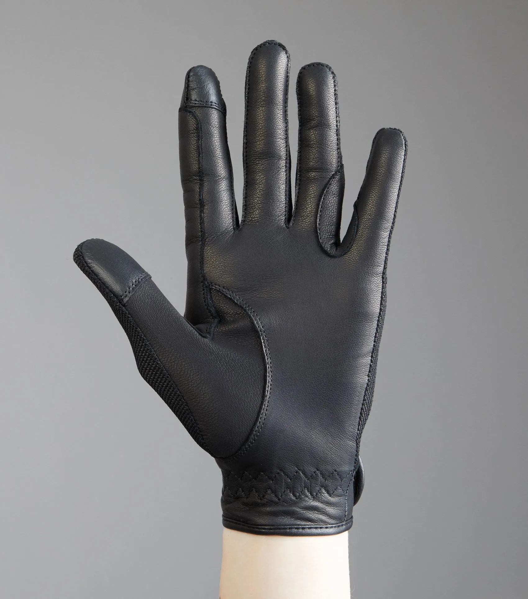 Bordoni Leather Mesh Riding Gloves Black