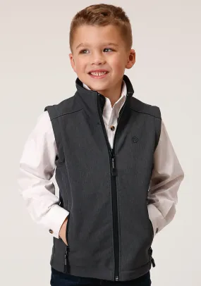 BOYS  HEATHER GREY SOFT SHELL TECH VEST