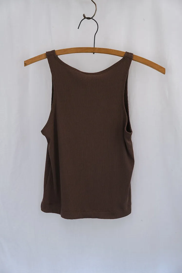 Bridget Cropped Tank - Walnut