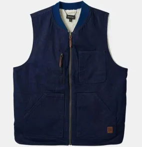 BRIXTON BUILDERS ABRAHAM REVERSIBLE VEST RINSE DENIM/SHERPA