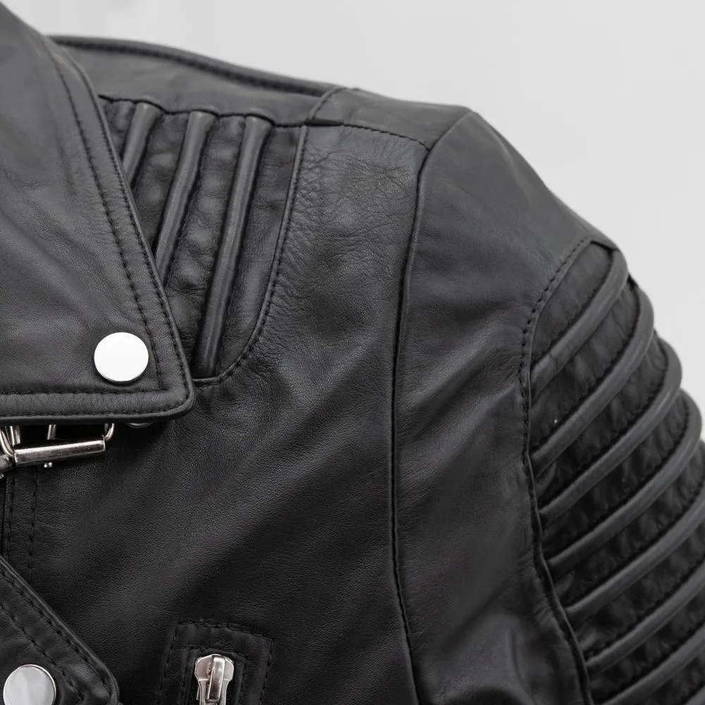 Brooklyn Mens Lambskin Leather Jacket Black