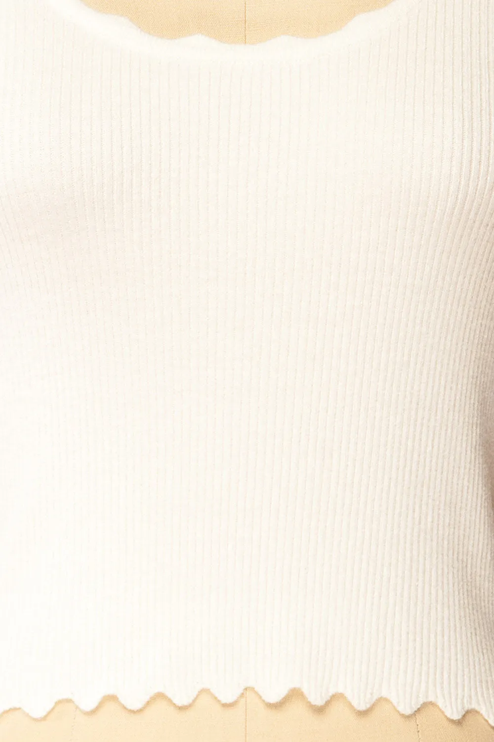 Brussels White | Cropped Ribbed Top