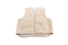 Carhartt Logo Patch Light Tan Sherpa Lined Zip Up Vest