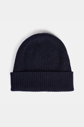 Cashmere Beanie Hat - Navy