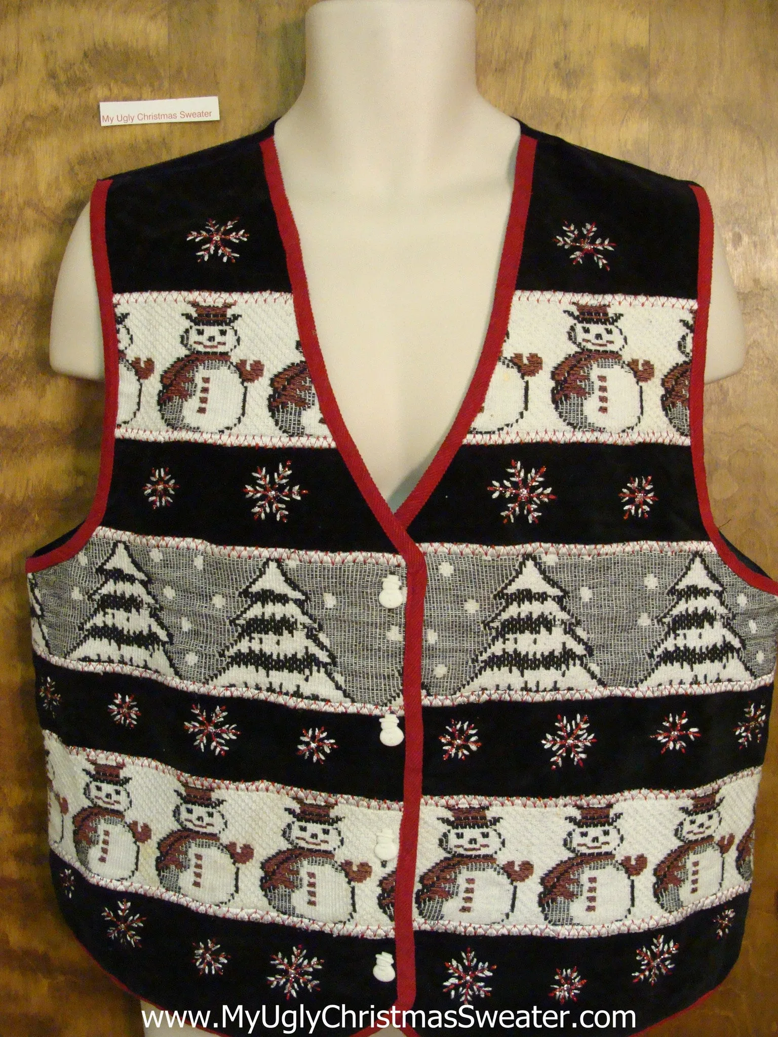 Cheap Corny Christmas Sweater Snowman Vest