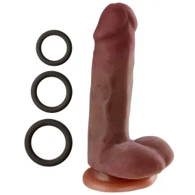 Cloud 9 Novelties Dual Density Real Touch 6 Inch With Balls - Brown