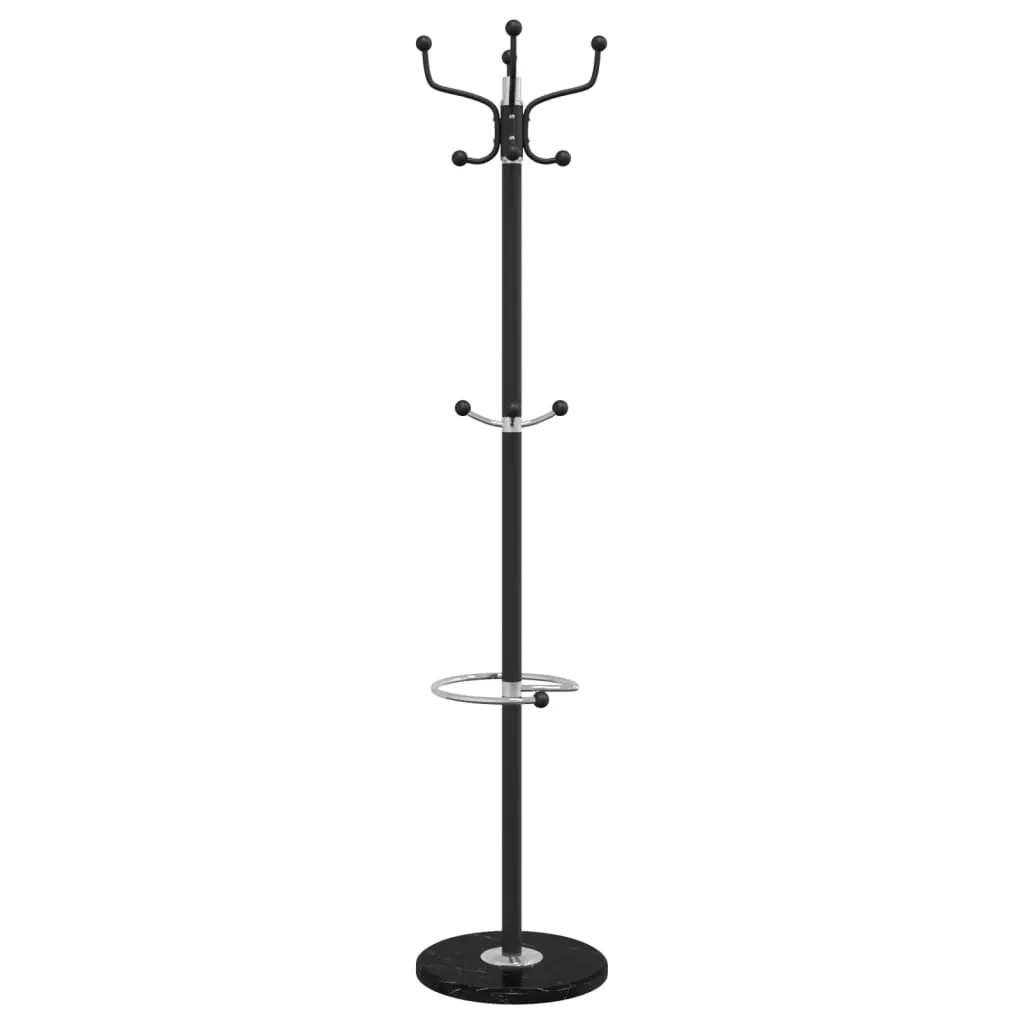 Coat Stand with Umbrella Holder Black 180 cm Powder-coated Iron